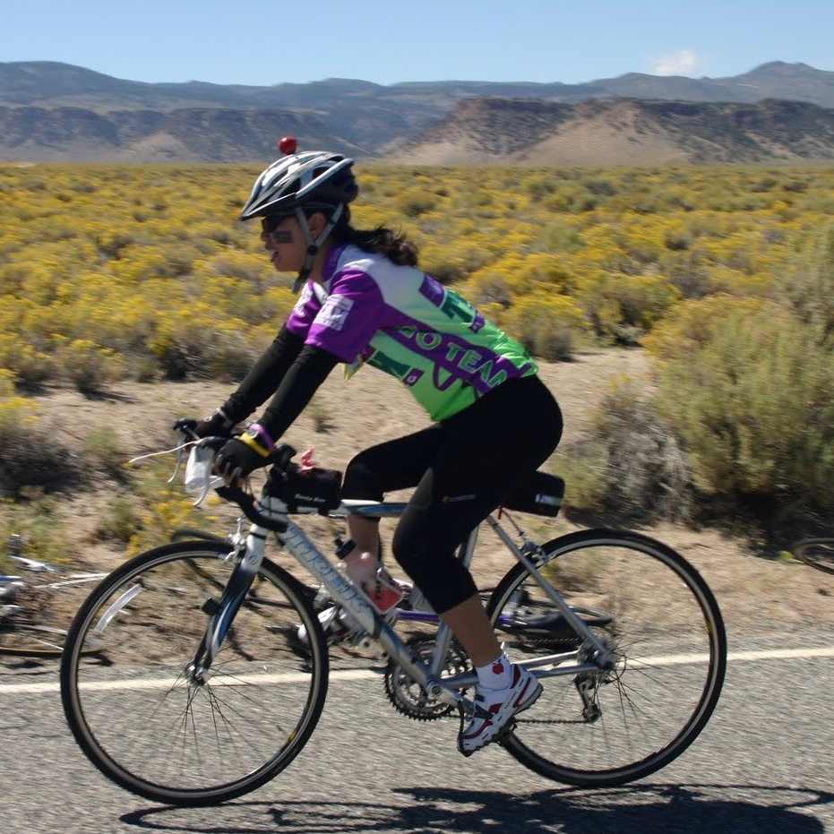 Libo completing a 100-mile century bike ride